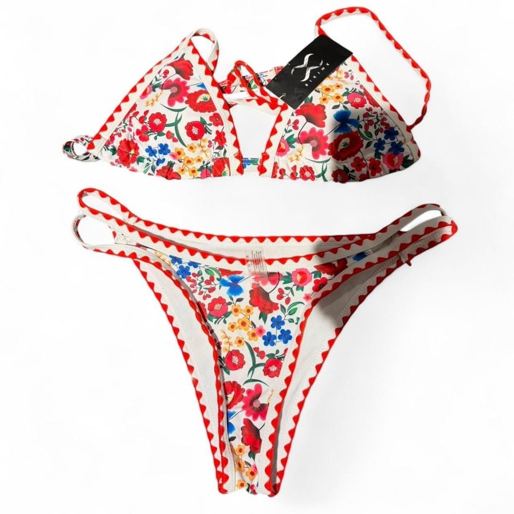Floral Red Bikini Set